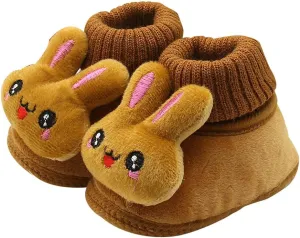 EnJoCho Baby Shoes,Toddler Infant Newborn Baby Cartoon Rabbit Shoes Soft Sole Prewalker Warm Shoes 0-18Months (Coffee, 12-18Months)
