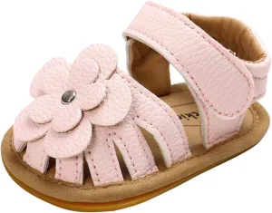 EnJoCho Cute Sandals Soft Baby Flower Girls Non-Slip Flat Rubber Sole Shoes Walking Boys Baby Lightwight Shoes (Pink, 2Hmm)