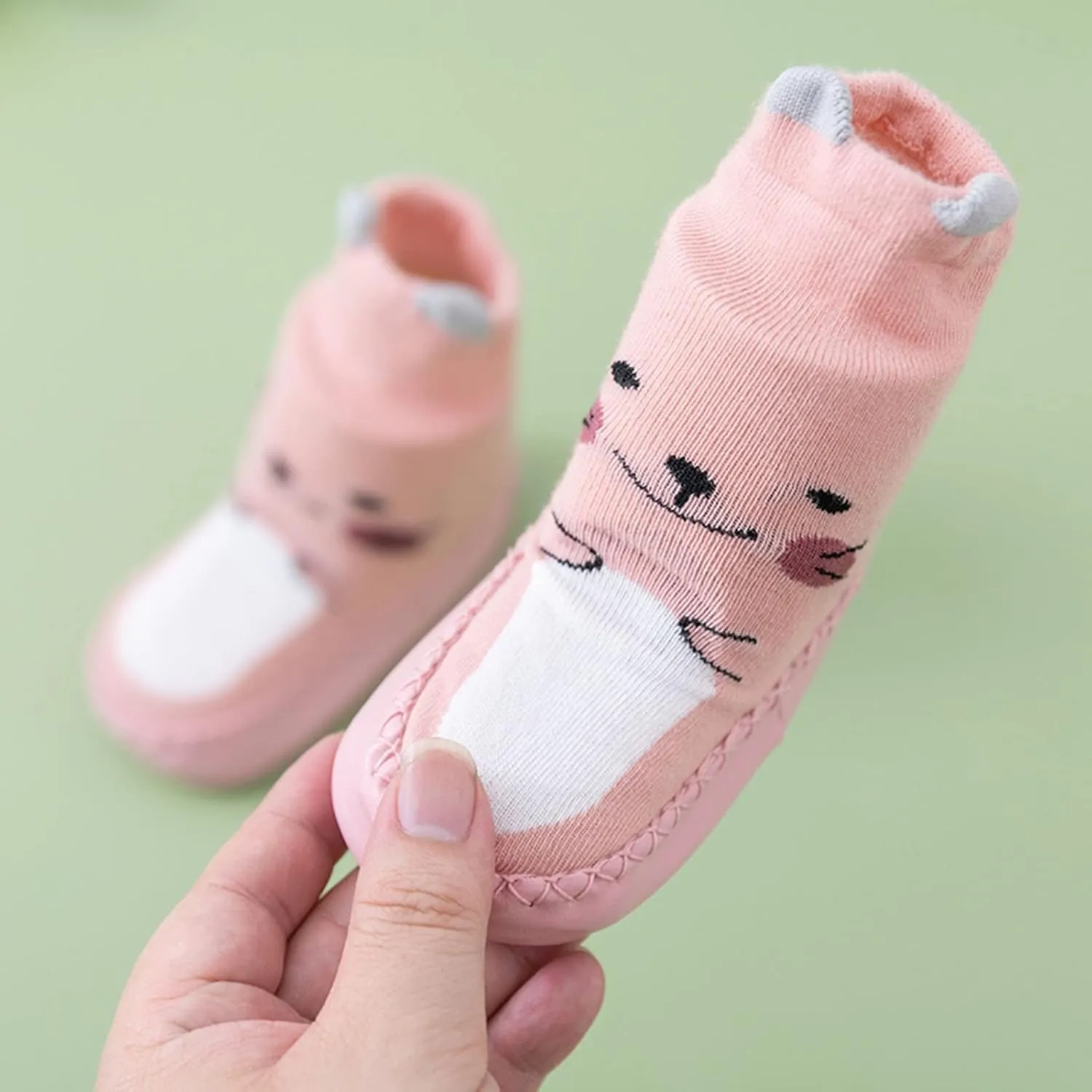EnJoCho Girls Running Shoes Infant Toddler Shoes Soft Sole Toddler Shoes Cartoon Print Breathable Non Slip Socks Socks Shoes (Pink, 12 Months)