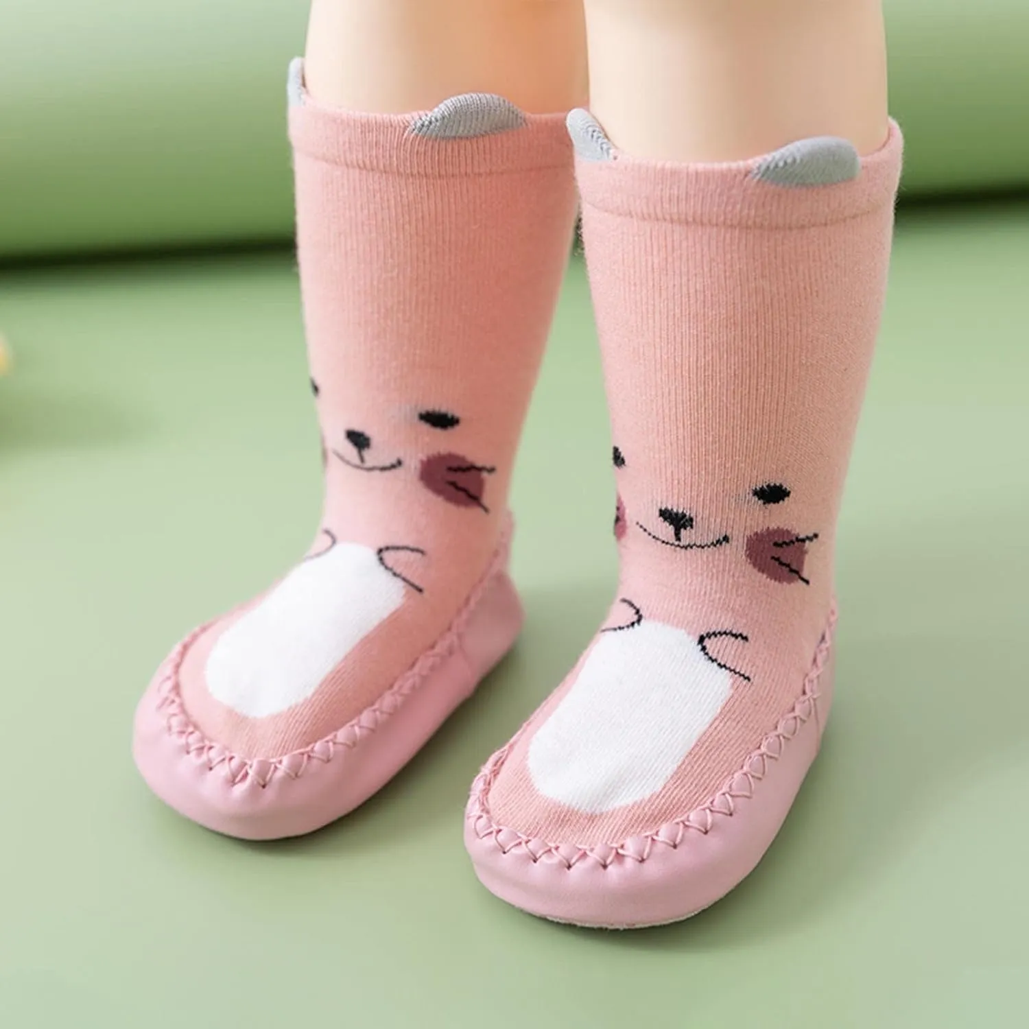 EnJoCho Girls Running Shoes Infant Toddler Shoes Soft Sole Toddler Shoes Cartoon Print Breathable Non Slip Socks Socks Shoes (Pink, 12 Months)
