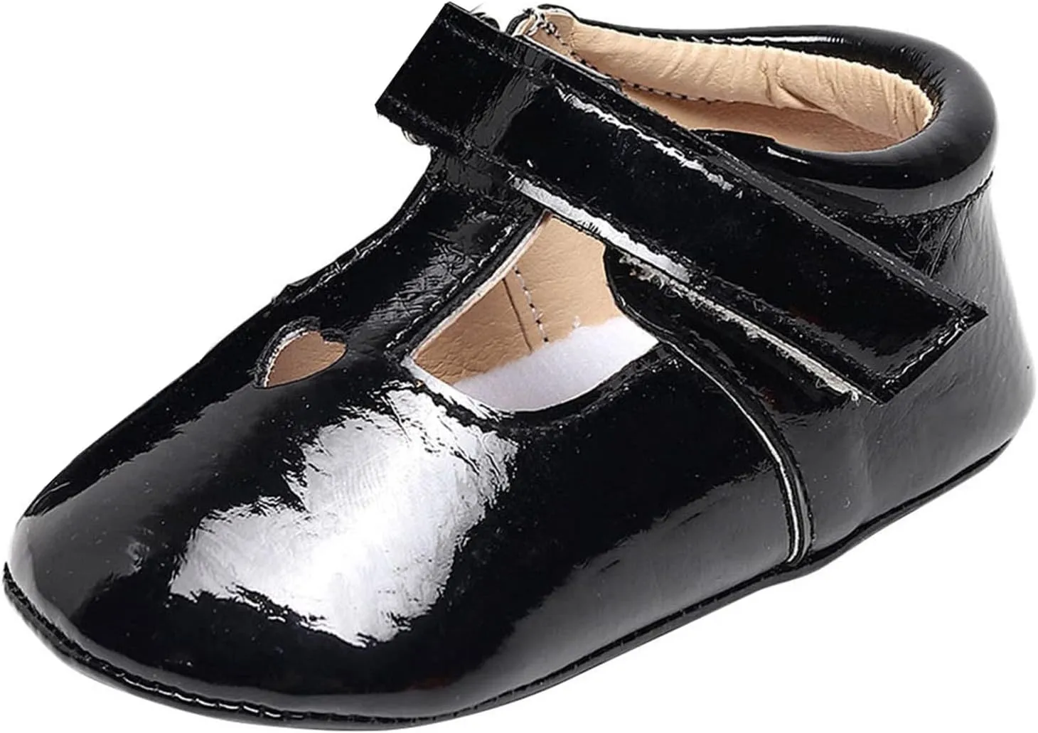 EnJoCho Infant Toddler Shoes Soft Sole Non Slip Toddler Floor Shoes Love Breathable Sandals Toddler Princess Shoes (Black, 6Months)
