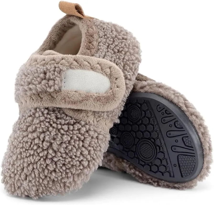 ESTAMICO Toddler Slippers for Girls Boys Warm House Slipper Kids Non Slip Indoor Shoes