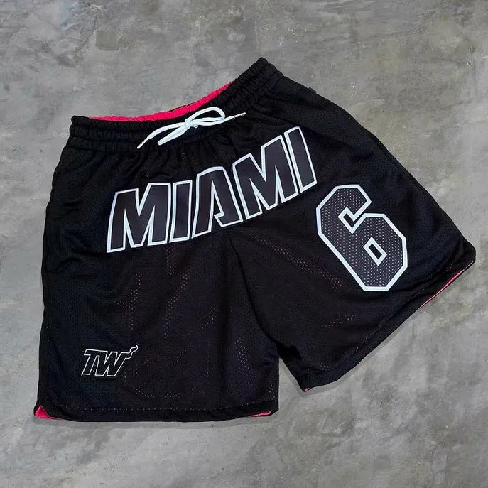 Fashion retro double-layered print shorts