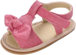 girl sandal size 2 Ruffle Bowknot Premium Soft Sole Anti Slip Open Toe Breathable Summer Outdoor Flat Shoes For Summer