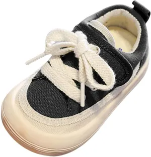 Girls Athletic Shoes Unisex Baby Boy Girl Low Top Canvas Sneaker Soft Sole Infant Lace up Shoe Toddler Slip-On Cute