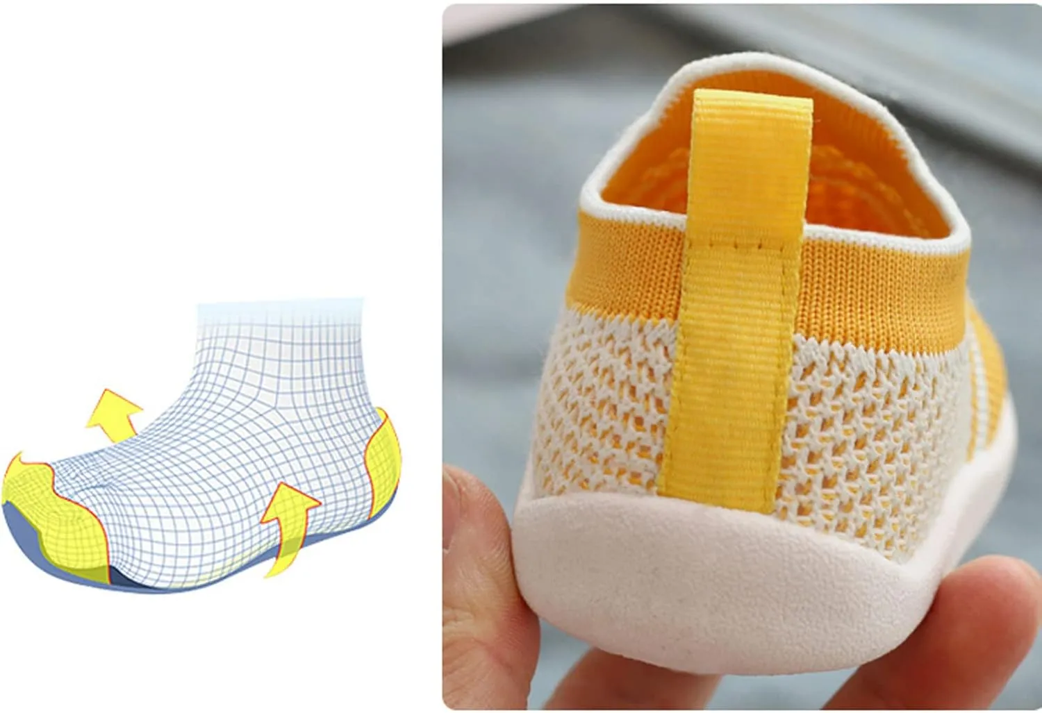 Girls Boys Leisure Shoes Mesh Soft Bottom Breathable Slip On Sport Shoes Socks Shoes Toddler 8 Shoes