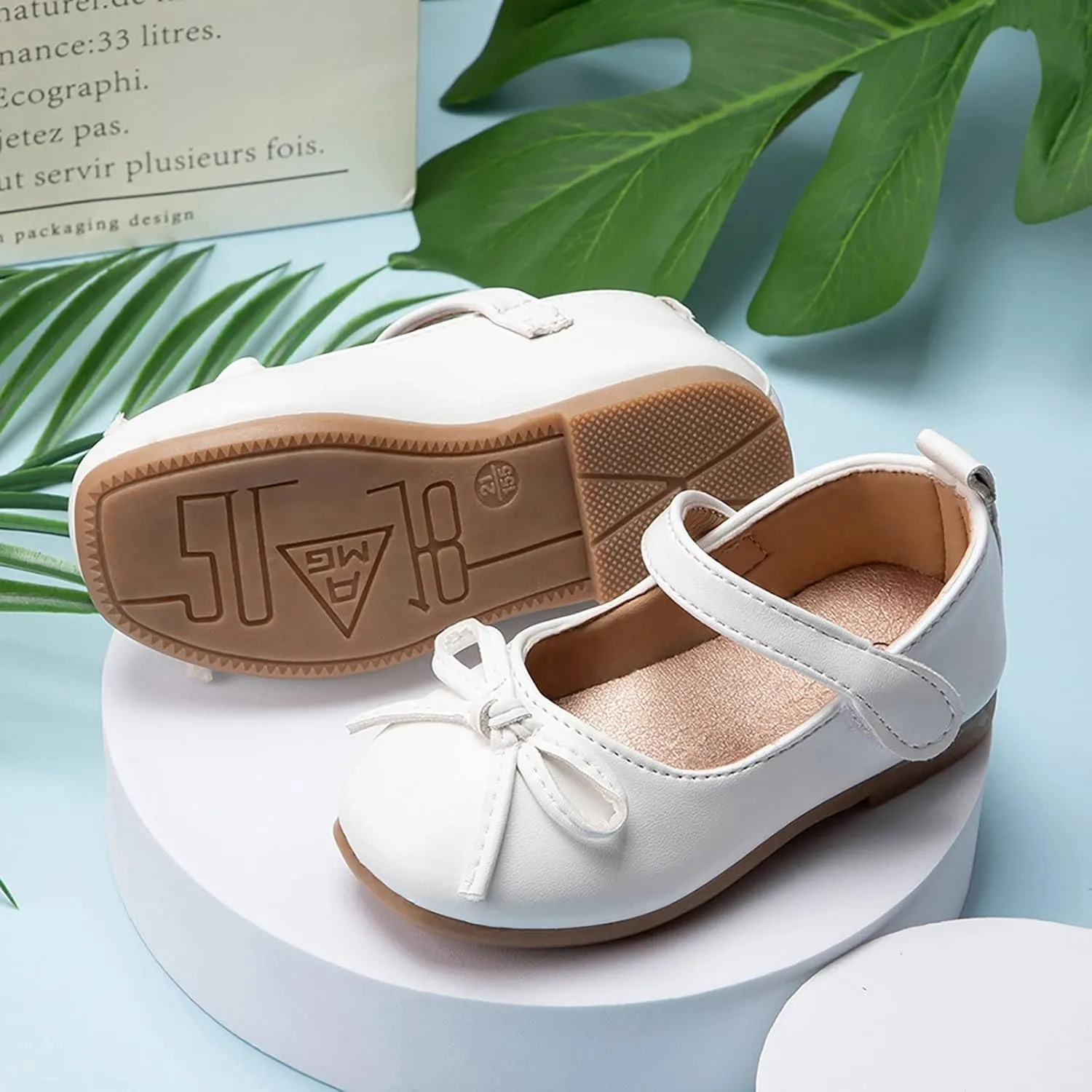 Girls Dress Shoes,1-4 Years Kids Leather Princess Shoes with Bow Non Slip Children Student Ballet Shoes Baby Shoes