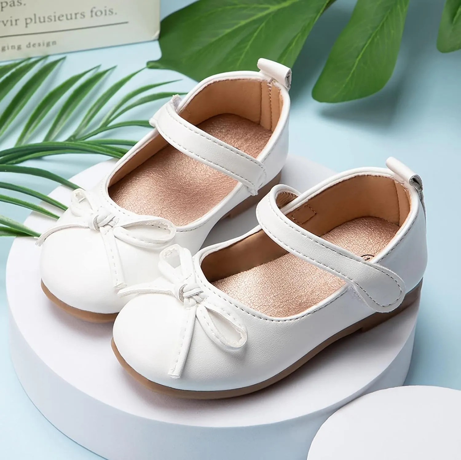 Girls Dress Shoes,1-4 Years Kids Leather Princess Shoes with Bow Non Slip Children Student Ballet Shoes Baby Shoes