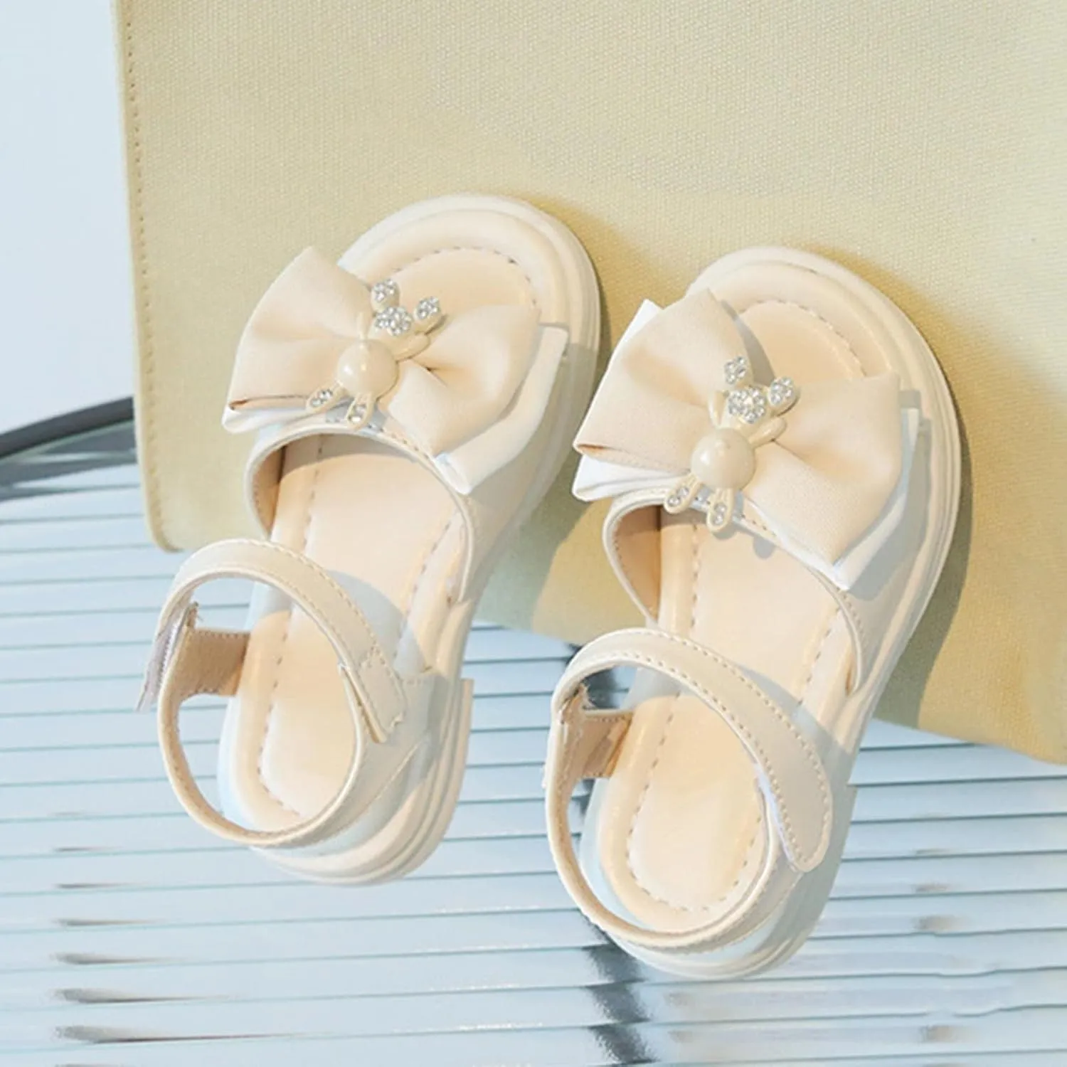 Girls' Fashion Princess Sandals Summer Korean Edition Baby Soft Sole Cute Bow Beach Shoes Sandals for Kids Girls