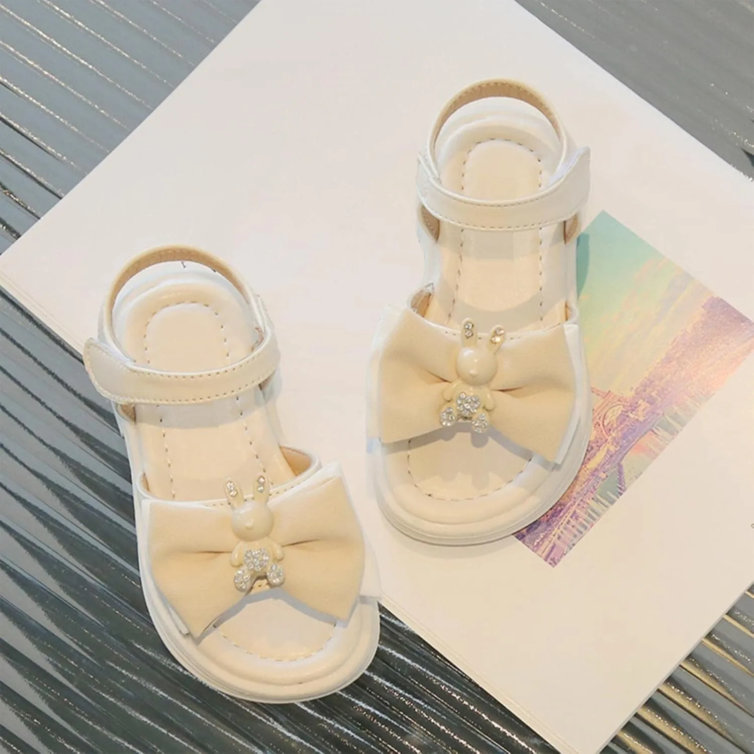 Girls' Fashion Princess Sandals Summer Korean Edition Baby Soft Sole Cute Bow Beach Shoes Sandals for Kids Girls