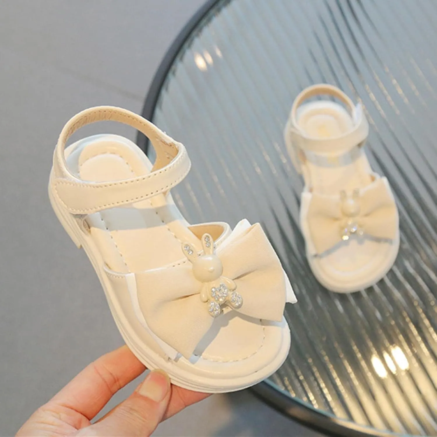 Girls' Fashion Princess Sandals Summer Korean Edition Baby Soft Sole Cute Bow Beach Shoes Sandals for Kids Girls