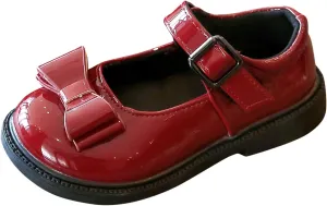 Girls Kids Mary Jane Shoes Bow Rubber Sole Ankle Sandals Baby Childrens School Dress Dance Casual Non Slip Shoes