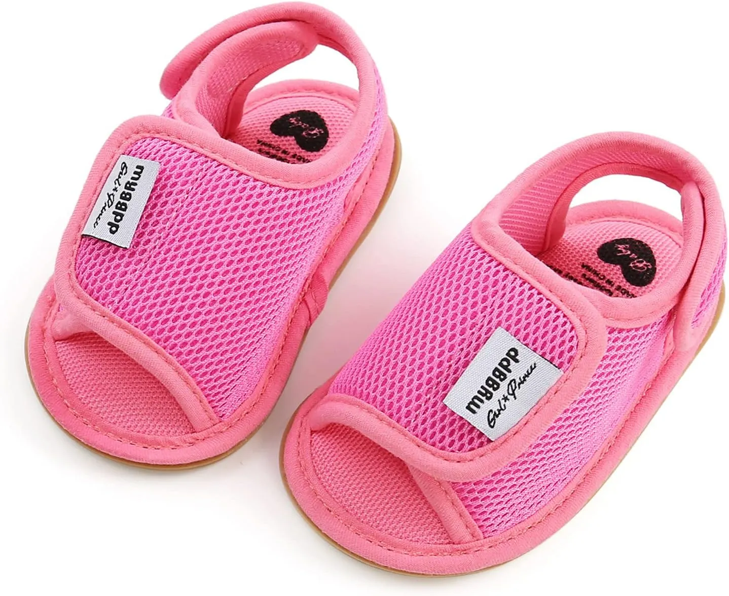 Girls Rubber Baby Soft Shoes Sole Mesh Sandals Non-Slip Flat Boys Walking Shoes Baby Shoes Water Shoes Boys (Hot Pink, 13-18M)
