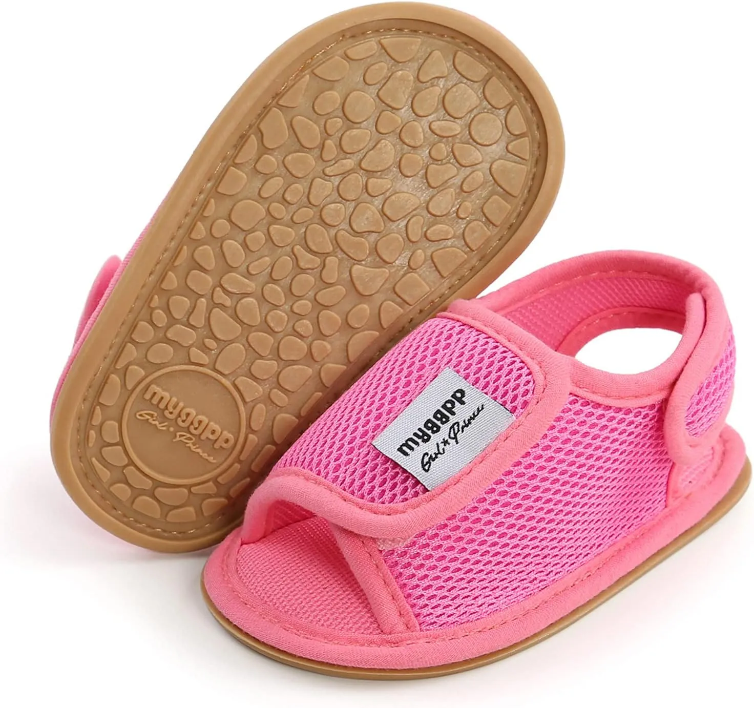 Girls Rubber Baby Soft Shoes Sole Mesh Sandals Non-Slip Flat Boys Walking Shoes Baby Shoes Water Shoes Boys (Hot Pink, 13-18M)