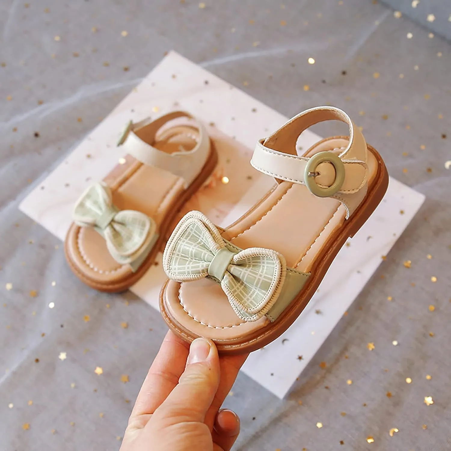 Girls' Sandals Summer Children's Soft Sole Shoes Fashion Girls' Bow Princess Shoes Baby Beach Shoes Girl Sandals Size 13