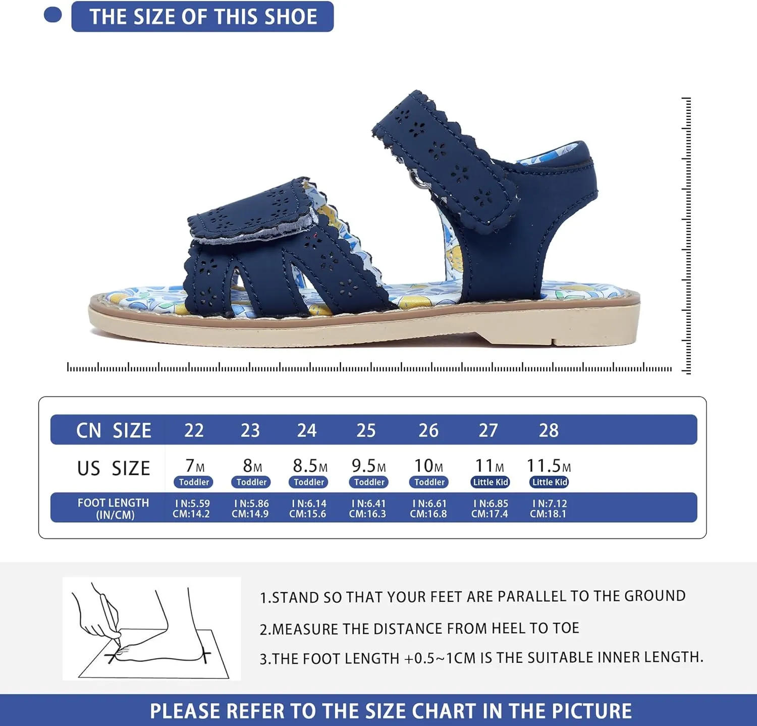 Girls' Sandals With Open Toe Double Buckle Summer Shoes, Genuine Leather Soft Anti Slip Flat Sandals (Girl/Children)