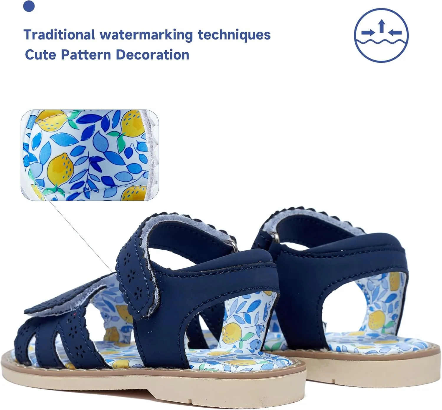 Girls' Sandals With Open Toe Double Buckle Summer Shoes, Genuine Leather Soft Anti Slip Flat Sandals (Girl/Children)