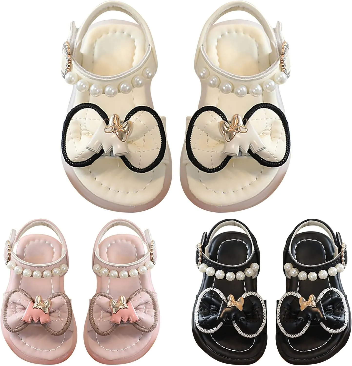 girls toddler sandal For Children Wearing Beach Shoes Pearl Soft Sole