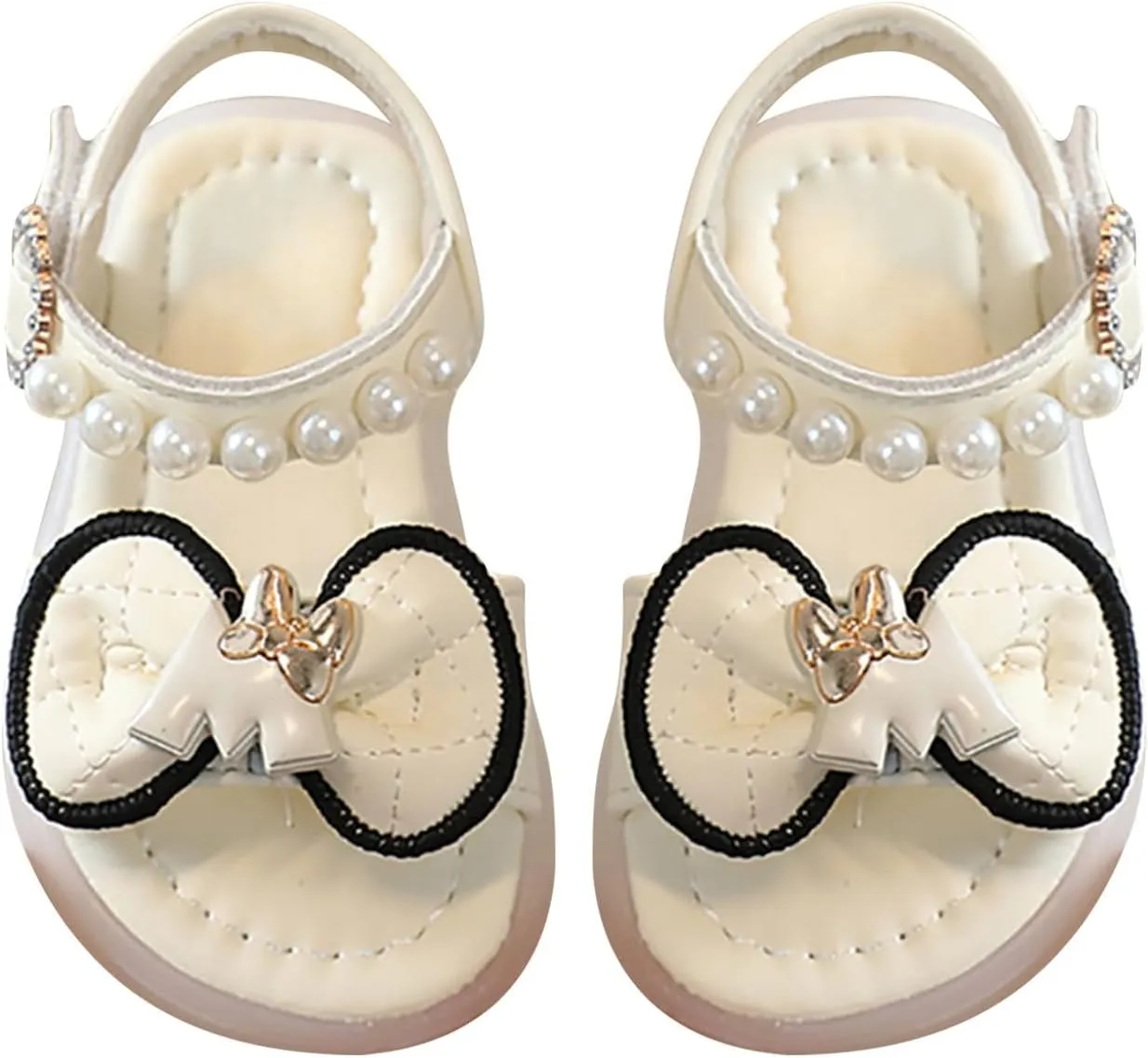 Girls Toddler Sandals Summer Comfort Beach Fashion Shoes Pearl Knot Soft Sole Princess Wedding Dress Sandal