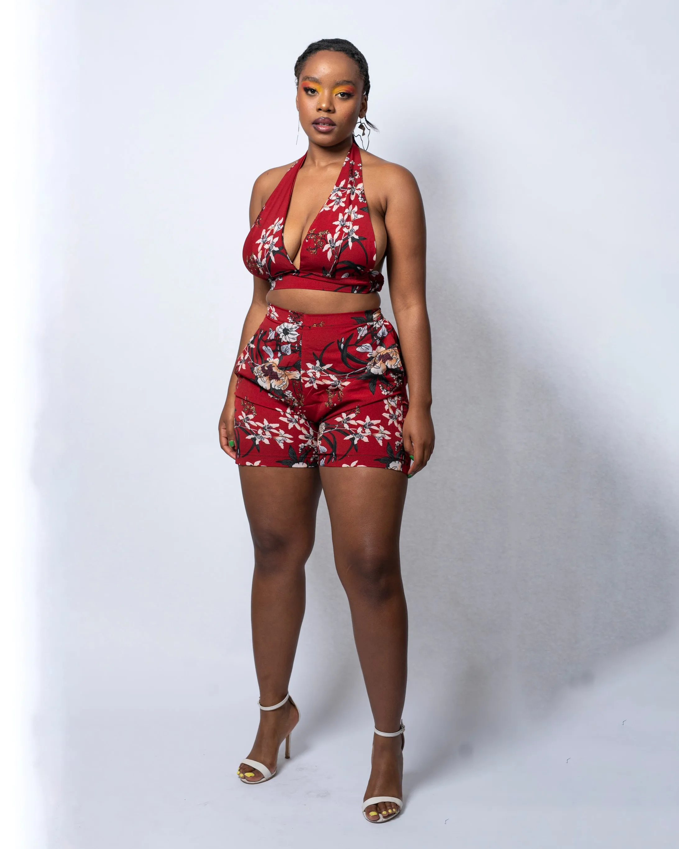 Gloria Red Floral Print Bralette