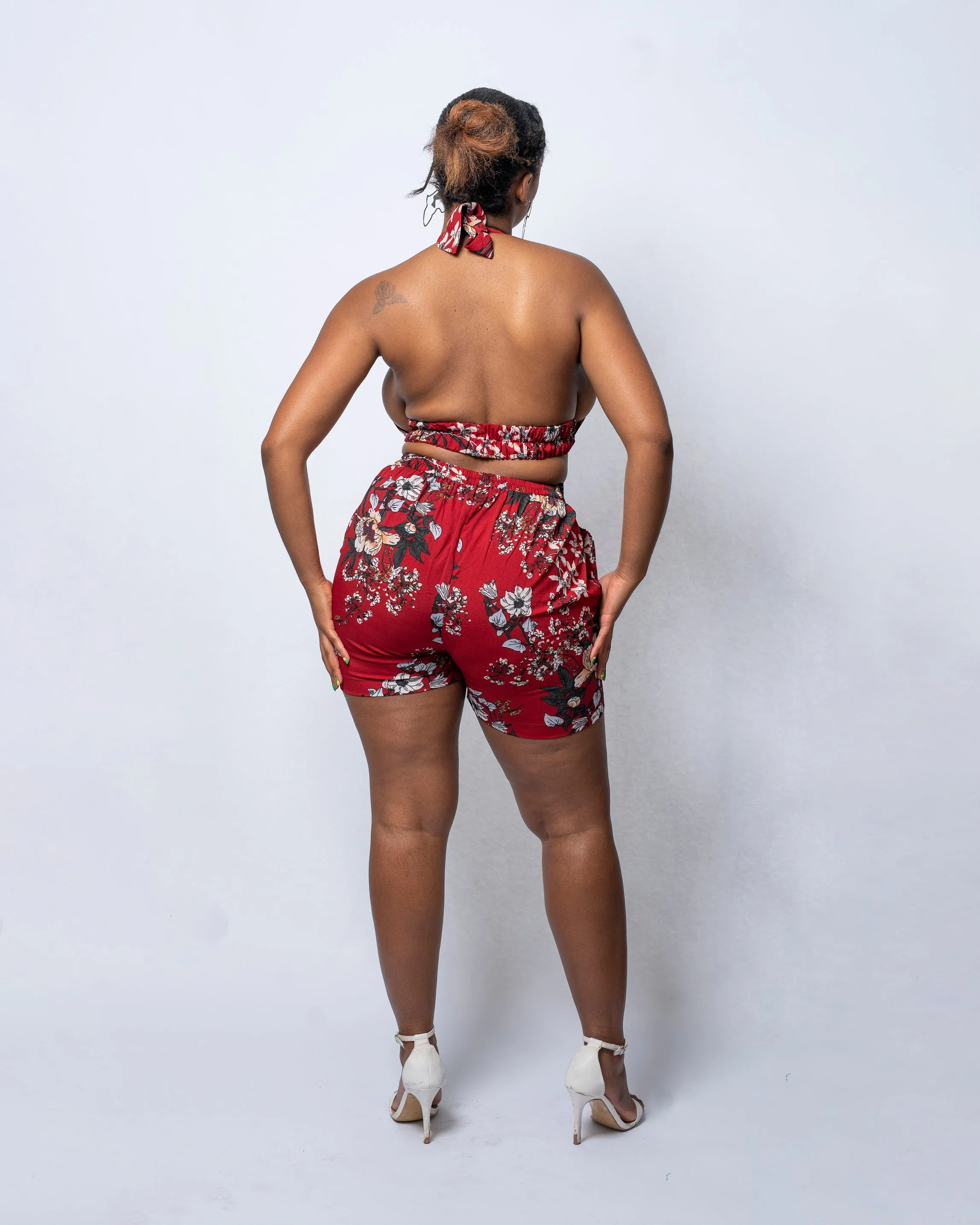 Gloria Red Floral Print Bralette