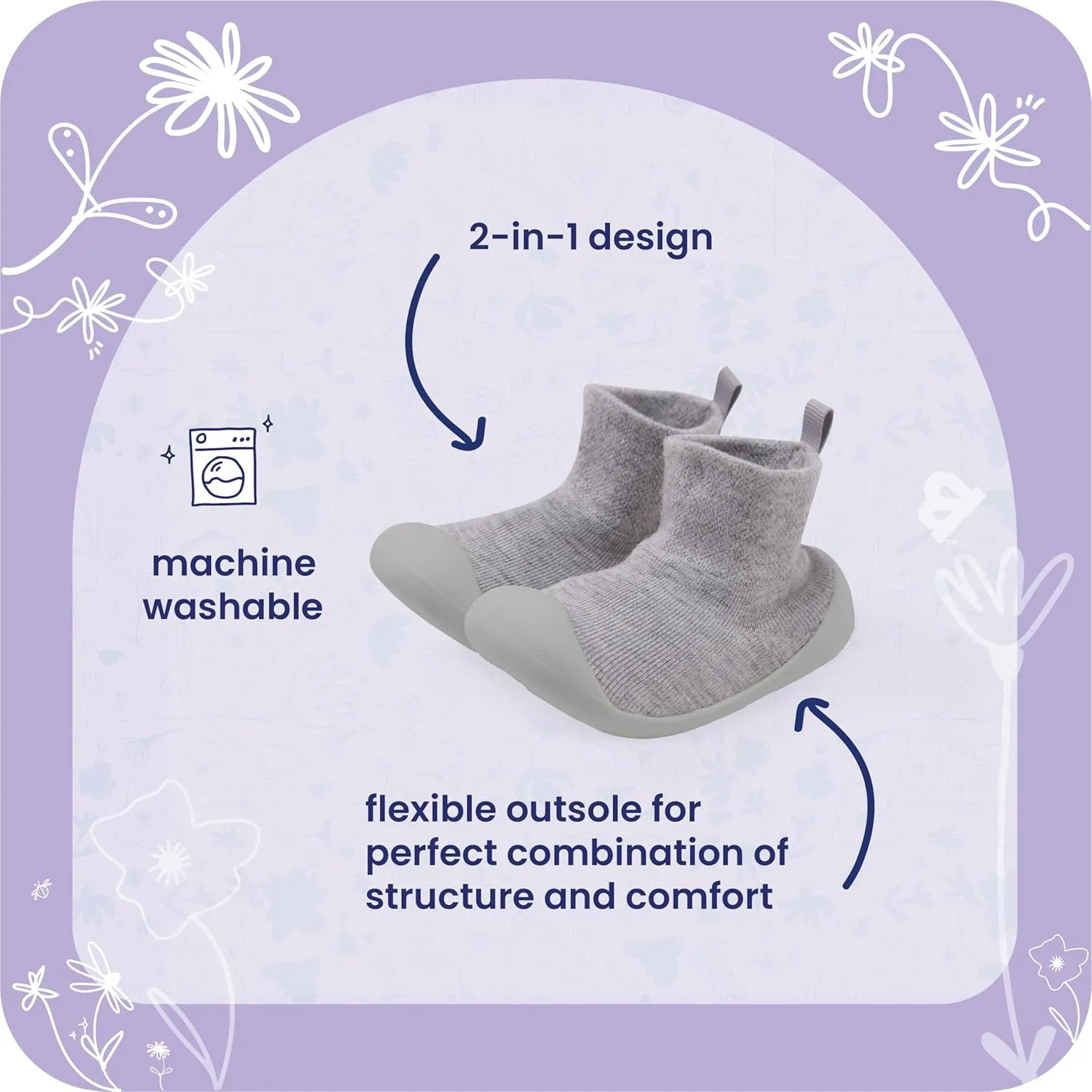 Goldbug The Denver Non-Slip Sock Shoes for Early Walkers with Natural Foot Development