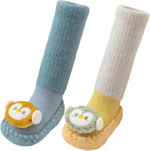 Happy Cherry Baby Kid Non-slip Rubber Sole Socks Shoes Indoor Soft First Walking Floor Booties Slipper for Toddler Girls Boys
