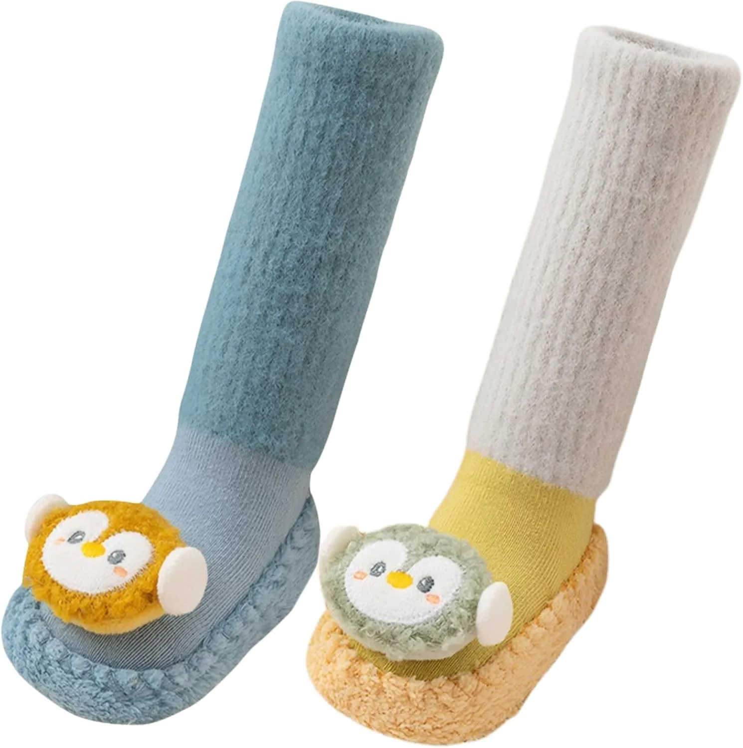Happy Cherry Baby Kid Non-slip Rubber Sole Socks Shoes Indoor Soft First Walking Floor Booties Slipper for Toddler Girls Boys