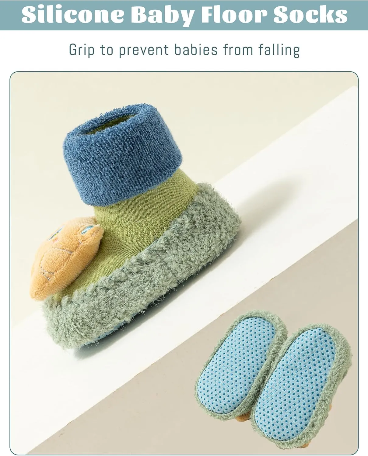 Happy Cherry Baby Kid Non-slip Rubber Sole Socks Shoes Indoor Soft First Walking Floor Booties Slipper for Toddler Girls Boys