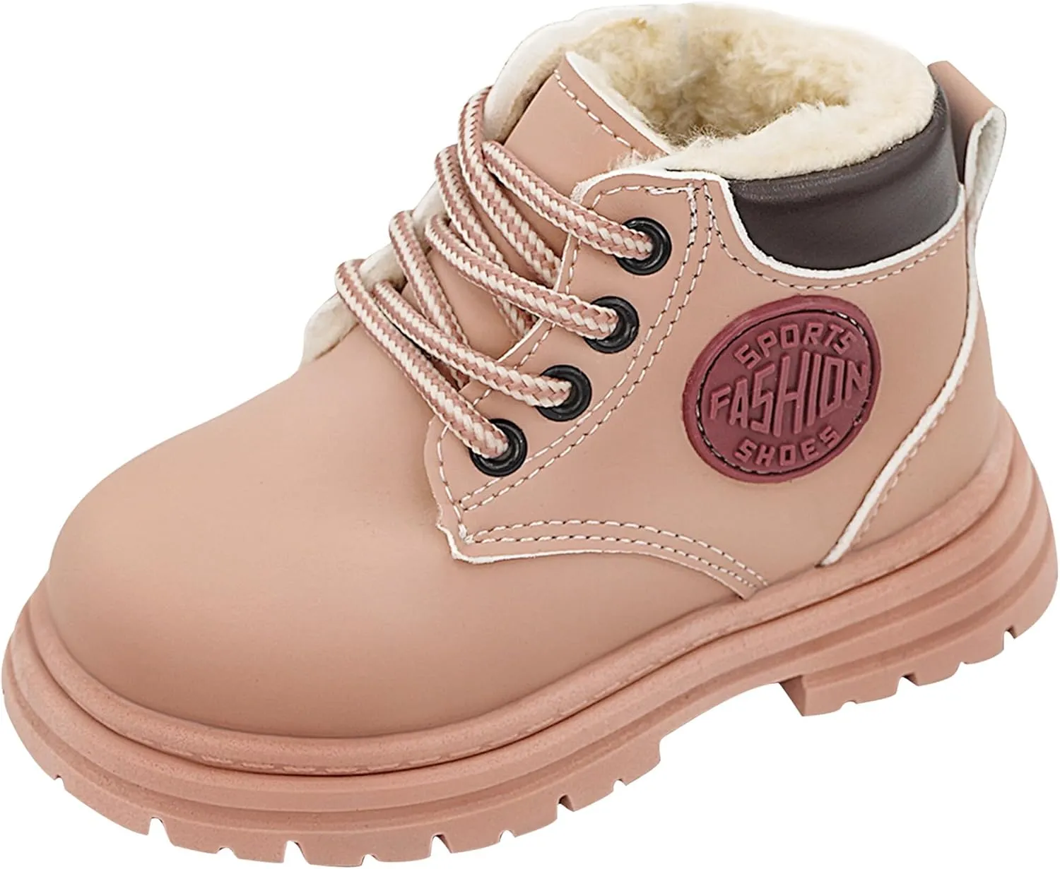 Happy Cherry Toddler Work Boots Classic Snow Boots Waterproof Winter Boots Ankle Lace Up Boot Construction Boots