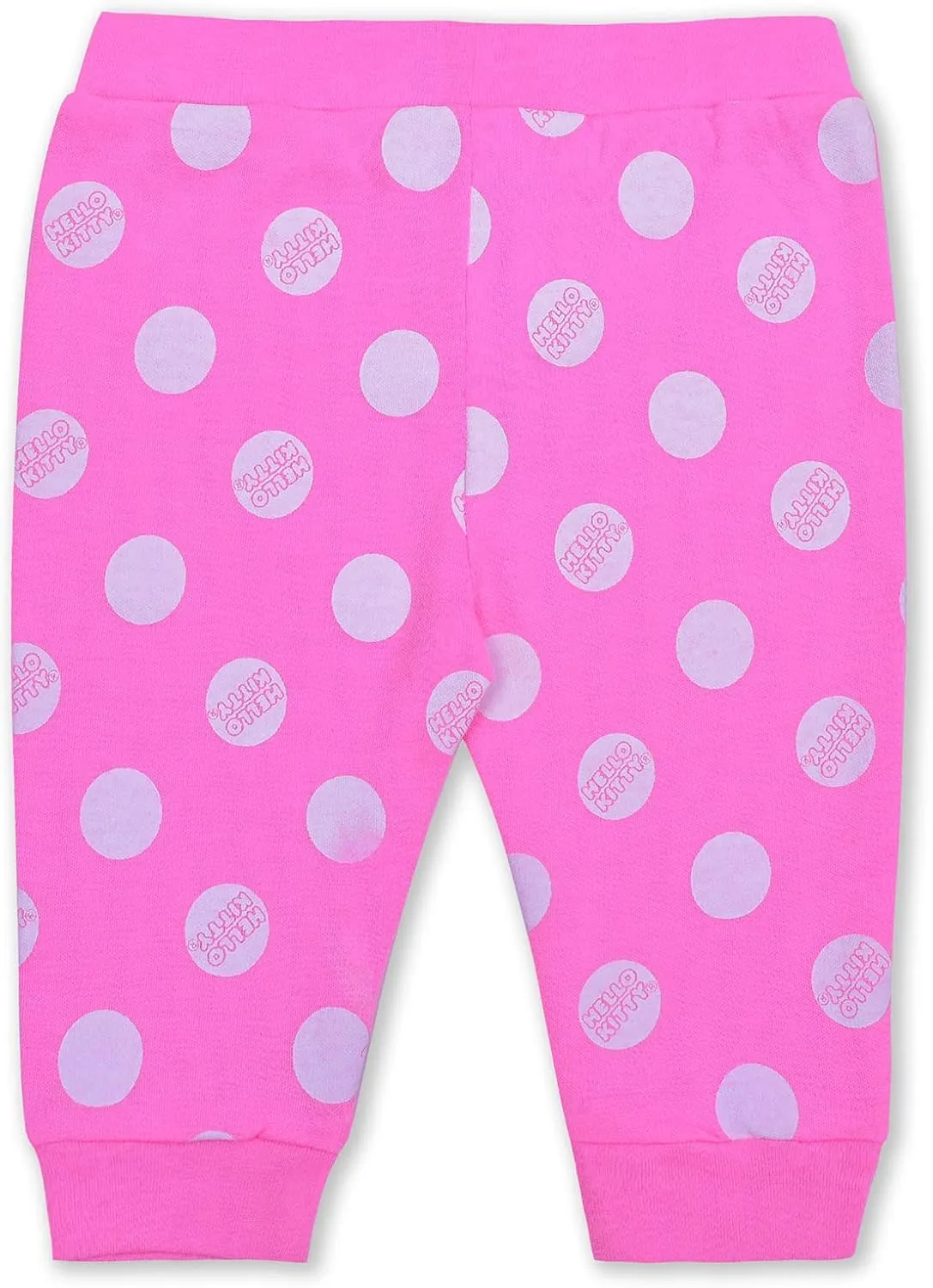Hello Kitty 2 Piece Pink and White Polka Dot Print Creeper and Jogger Set