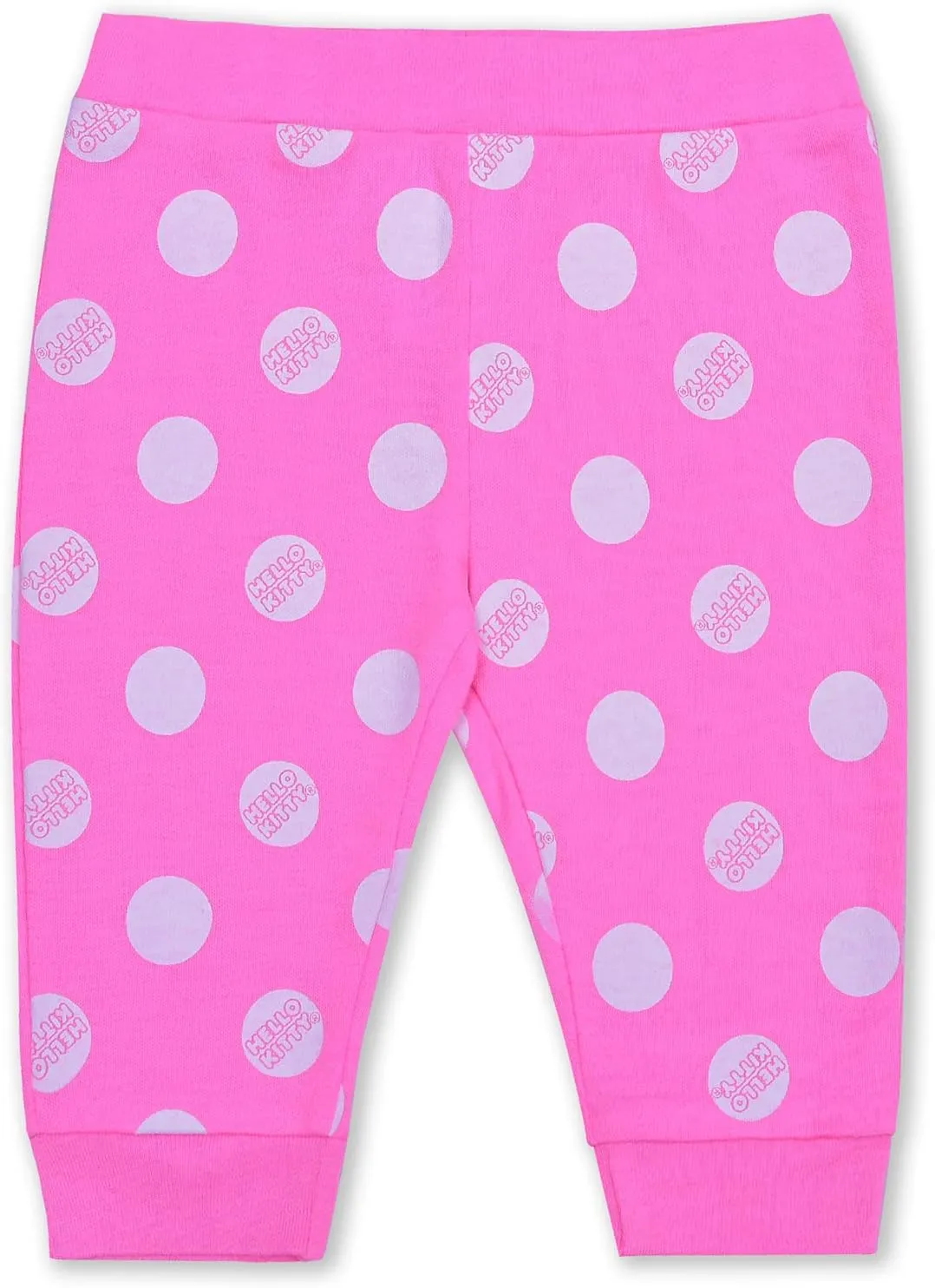 Hello Kitty 2 Piece Pink and White Polka Dot Print Creeper and Jogger Set