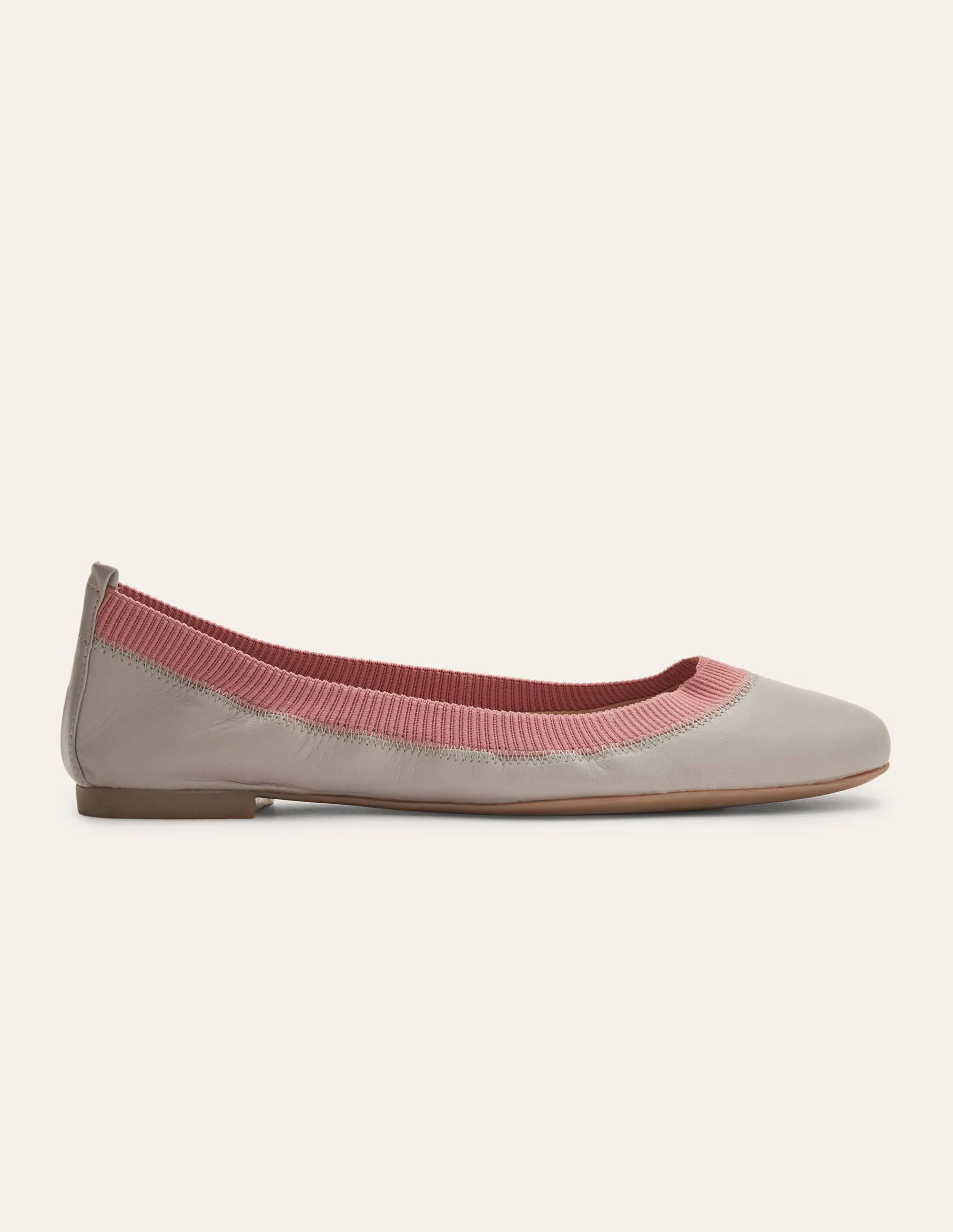 Hettie Flexi Ballerinas-Grey Squirrel/Dusty Rose