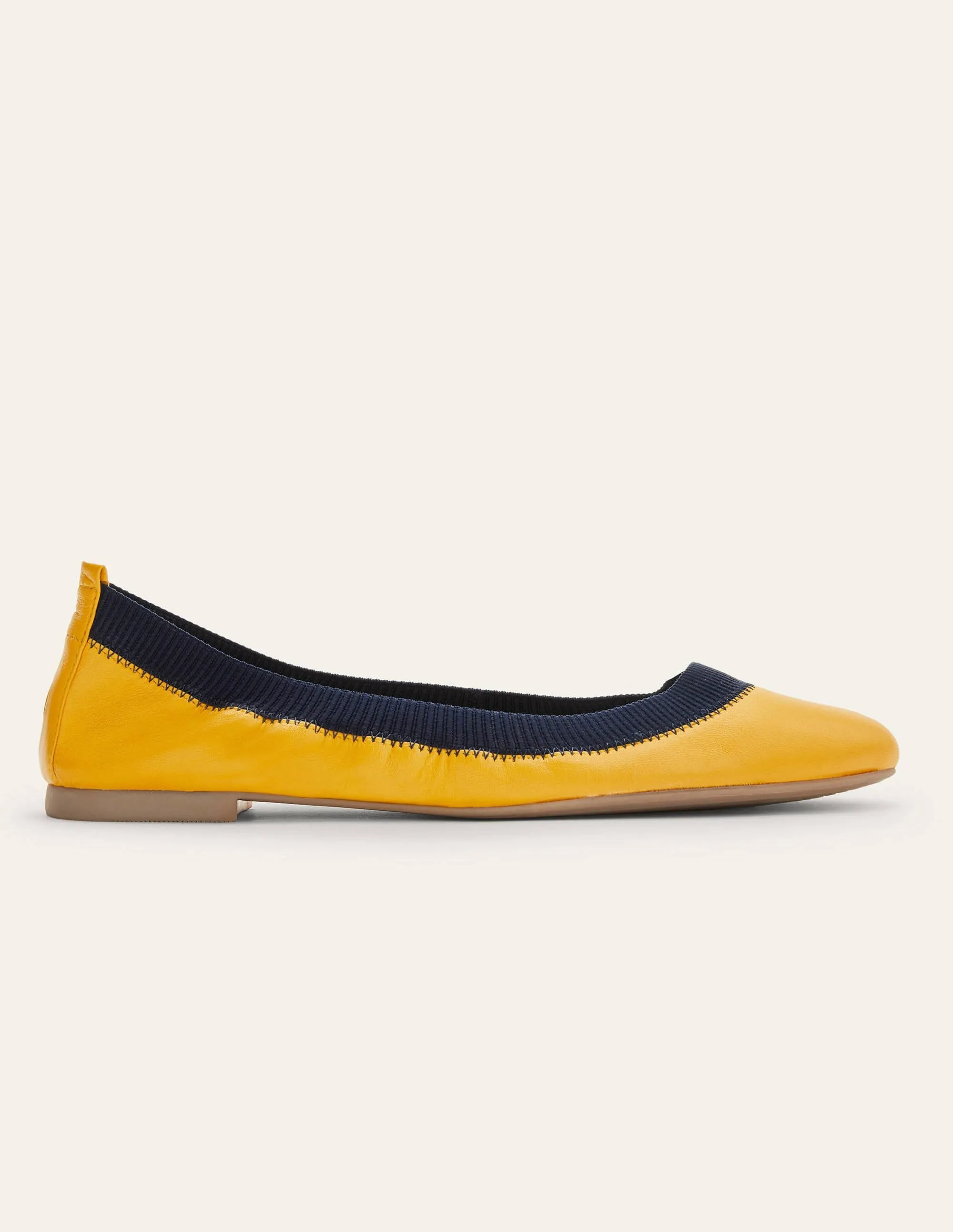 Hettie Flexi Ballerinas-Honey Gold/Navy