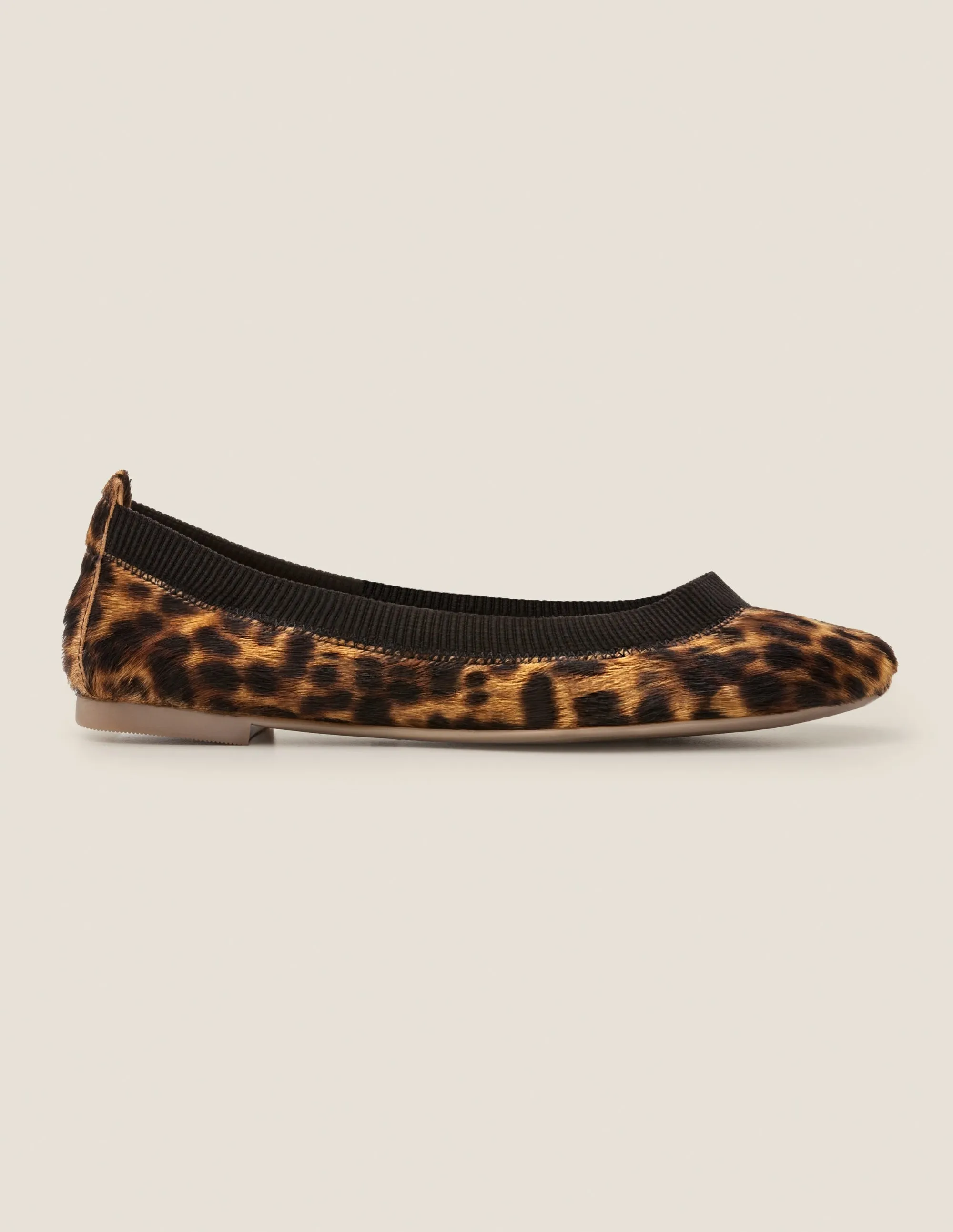 Hettie Flexi Ballerinas-Tan Leopard/Black