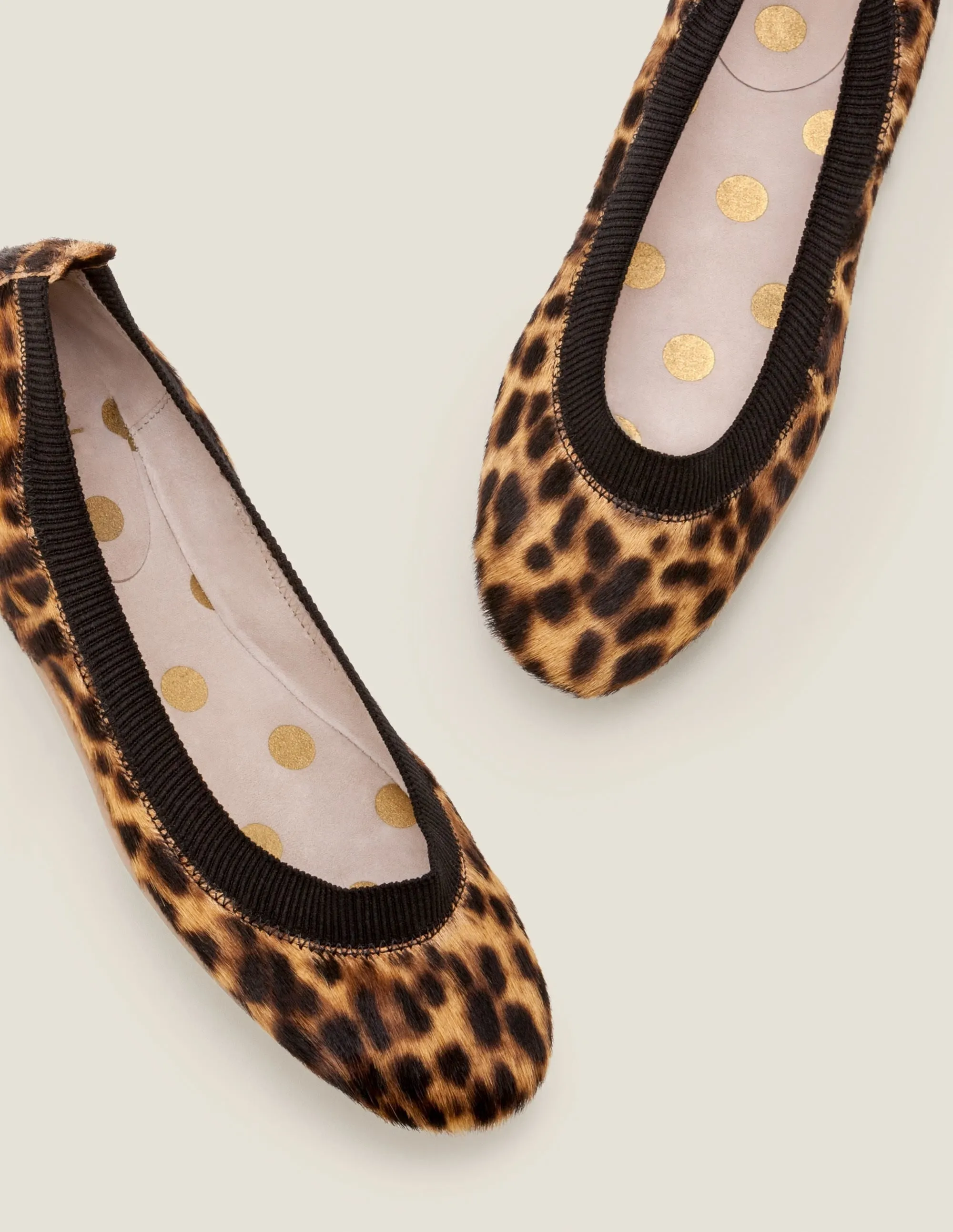 Hettie Flexi Ballerinas-Tan Leopard/Black