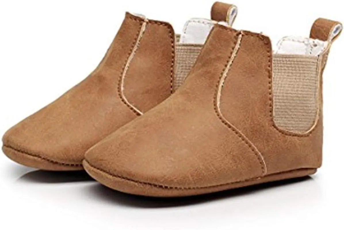 HONGTEYA Baby Booties Toddler Moccasin Warm Winter Shoes Infant Newborn Boys Girls Boots Soft Soled Anti-Slip Baby Shoes Fleece Cozy Crib Shoes First Walker Shoes