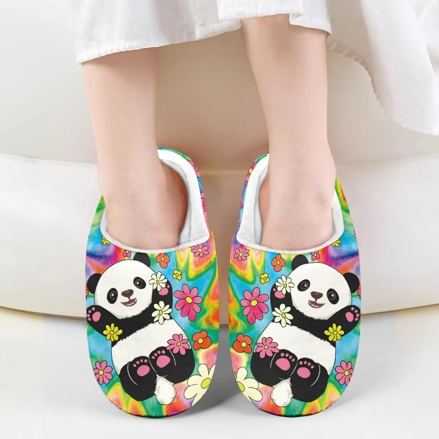 Howilath Boys Girls Warm Slippers Animals Print Kids Winter Indoor Household Shoes