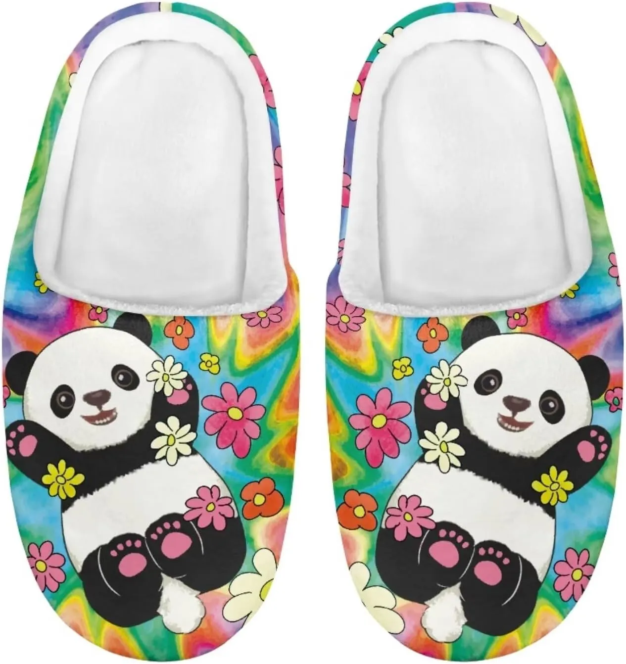 Howilath Boys Girls Warm Slippers Animals Print Kids Winter Indoor Household Shoes