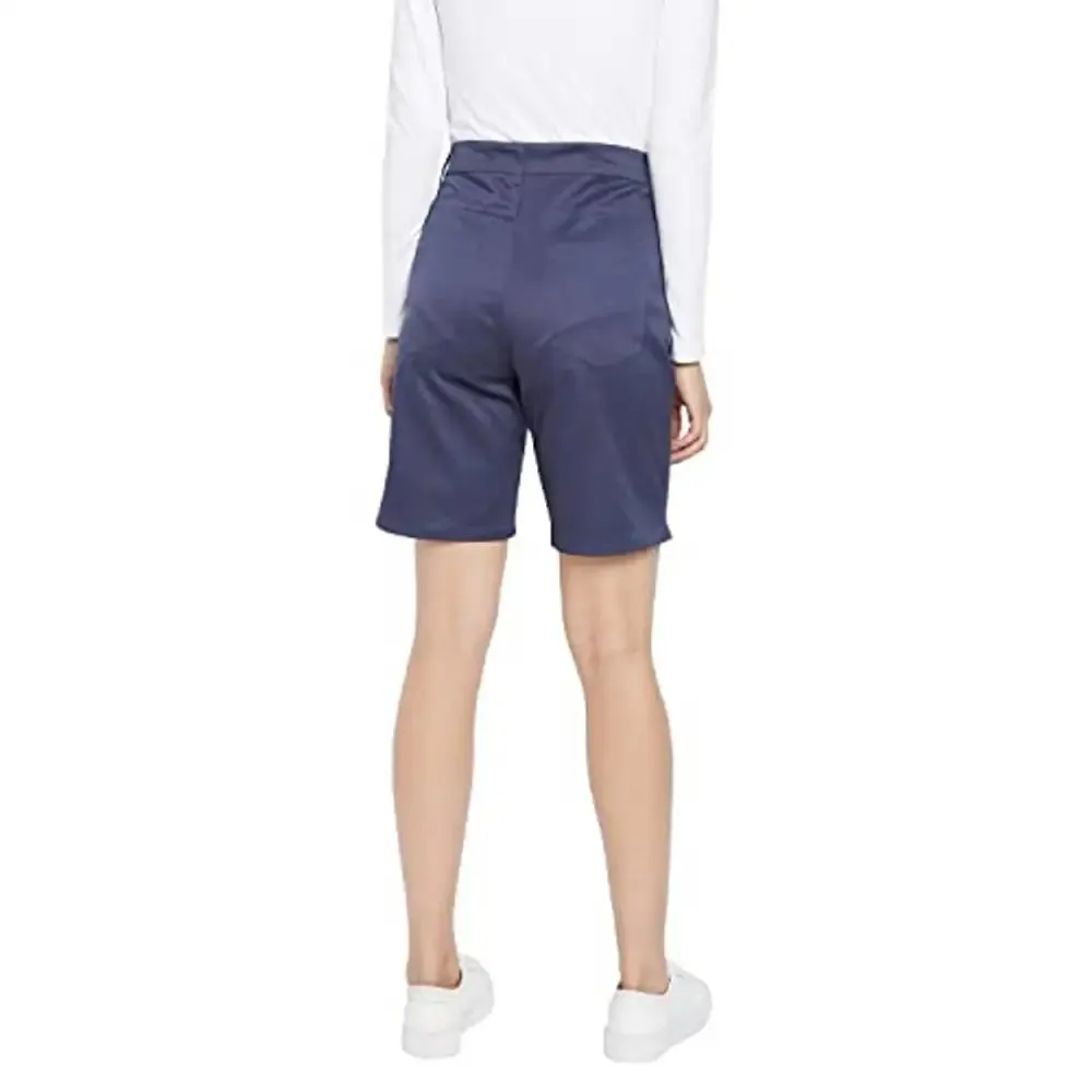 HYPERNATION Blue Color Cotton Lycra Women's Shorts