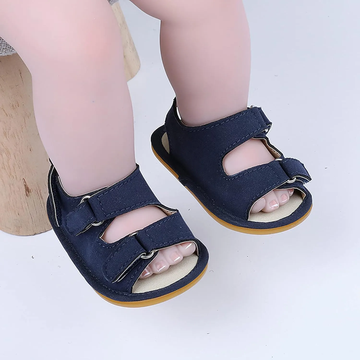 Infant Baby Girls Boys Soft Summer Sandals Casual Shoe Anti Slip Rubber Sole Outdoor Flats Toddler First Walker Shoes (Blue-02#e, 0-6 Months)