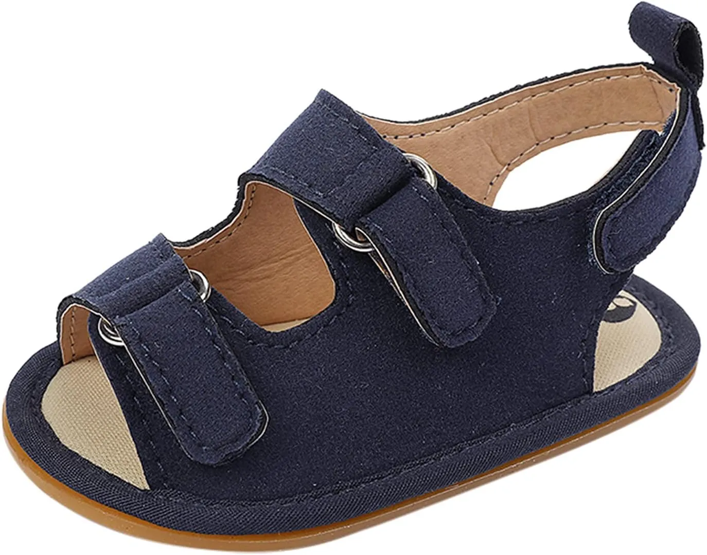 Infant Baby Girls Boys Soft Summer Sandals Casual Shoe Anti Slip Rubber Sole Outdoor Flats Toddler First Walker Shoes (Blue-02#e, 0-6 Months)