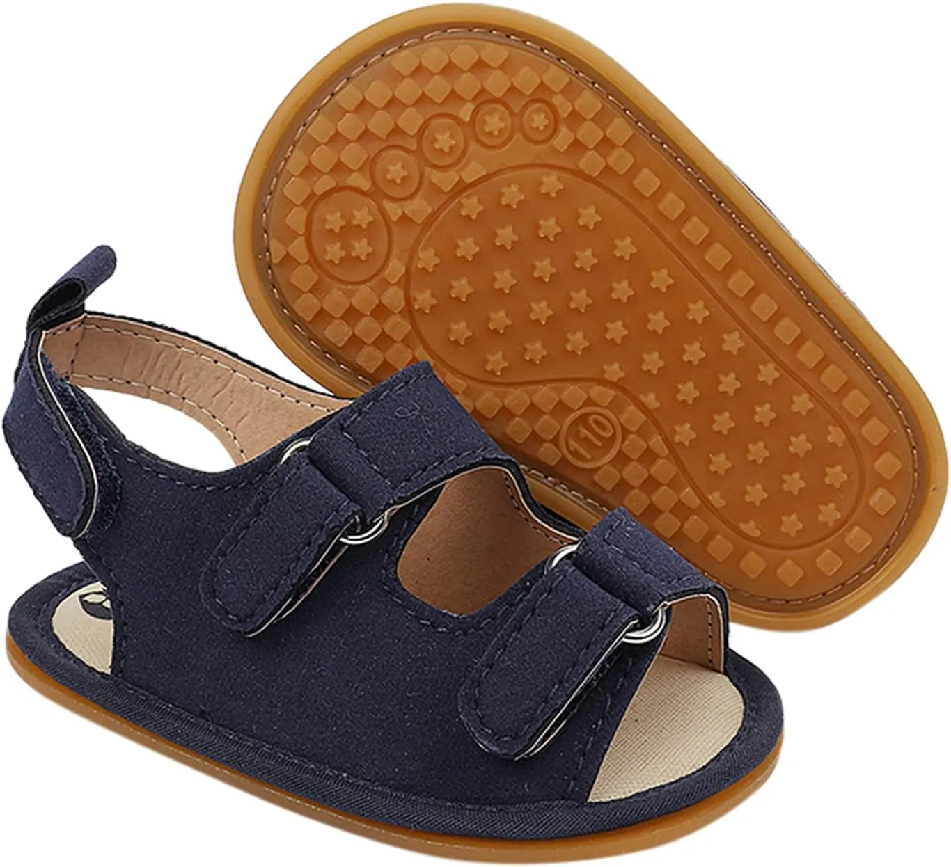 Infant Baby Girls Boys Soft Summer Sandals Casual Shoe Anti Slip Rubber Sole Outdoor Flats Toddler First Walker Shoes (Blue-02#e, 0-6 Months)