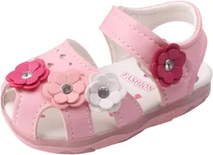 Infant Baby Girls Summer LED Luminous Sandals Wedding Flats Shoes Newborn Toddler Soft Non-Slip Sole Crib Shoes (Pink-06#A, 6-9Months)
