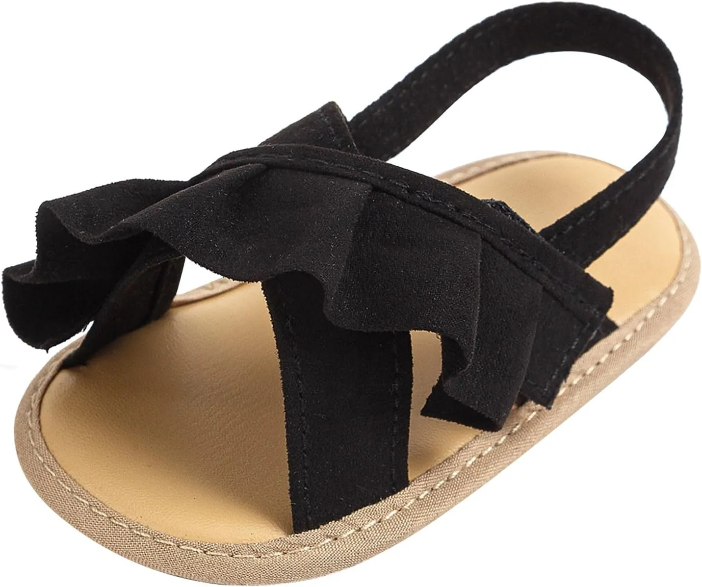 Infant Baby Girls Summer Sandals with Flower Soft Sole Newborn Toddler First Dress Shoes