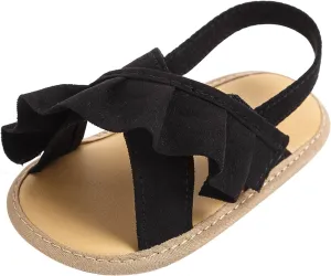Infant Baby Girls Summer Sandals with Flower Soft Sole Newborn Toddler First Dress Shoes