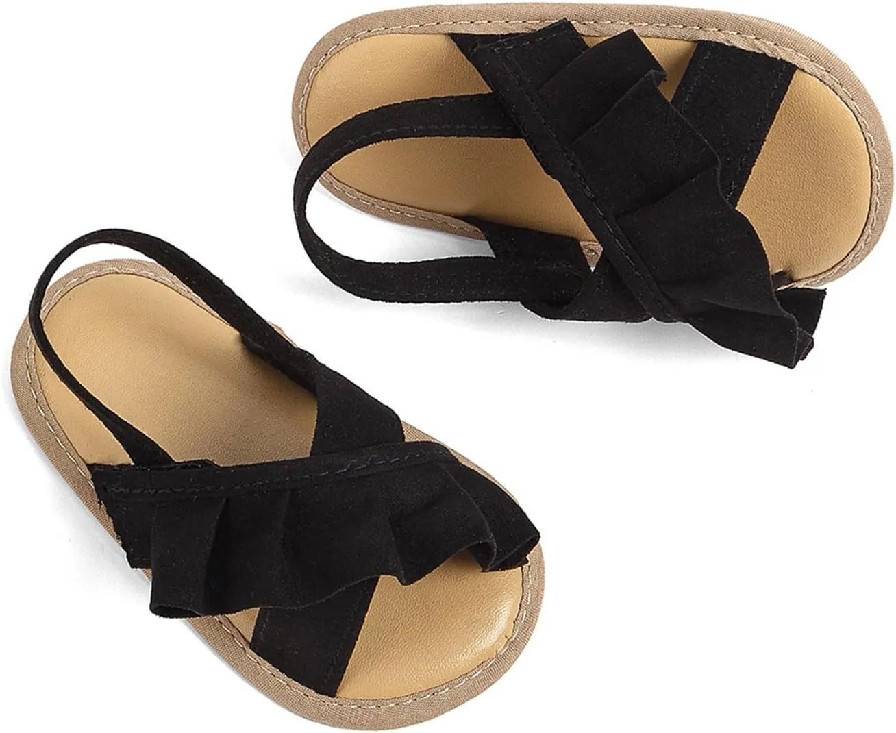 Infant Baby Girls Summer Sandals with Flower Soft Sole Newborn Toddler First Dress Shoes
