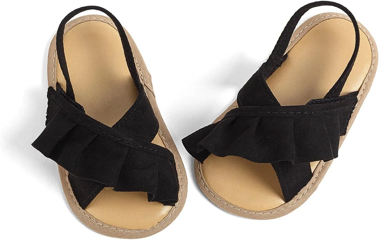 Infant Baby Girls Summer Sandals with Flower Soft Sole Newborn Toddler First Dress Shoes