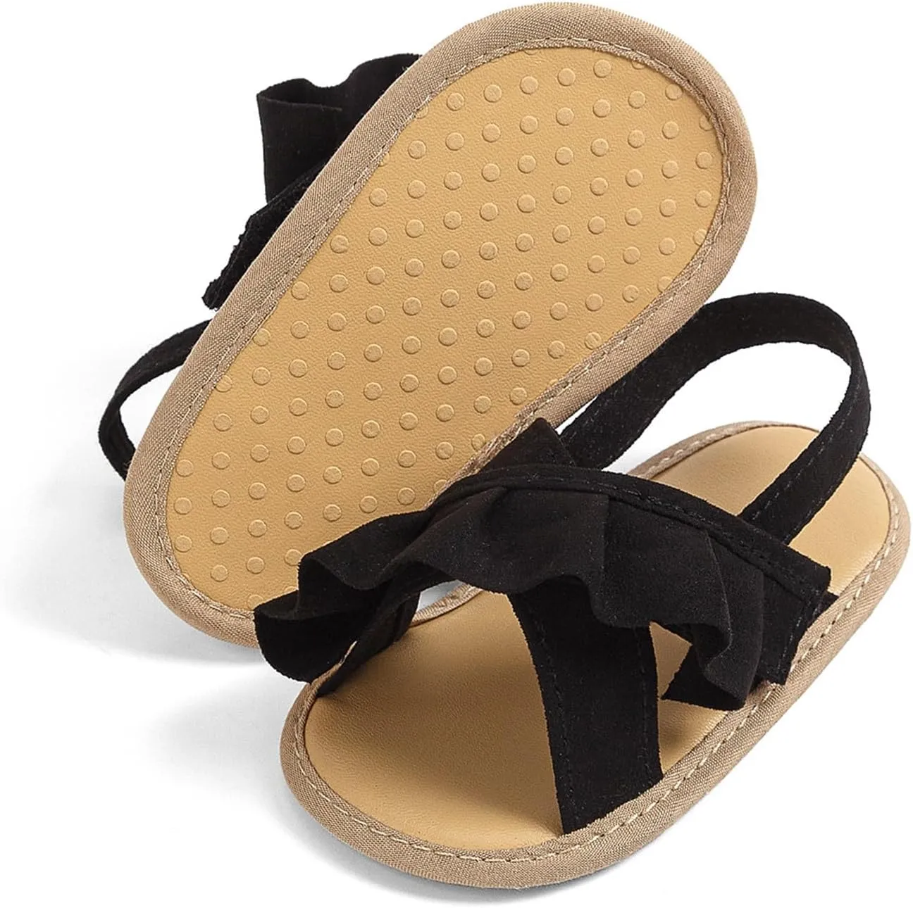 Infant Baby Girls Summer Sandals with Flower Soft Sole Newborn Toddler First Dress Shoes