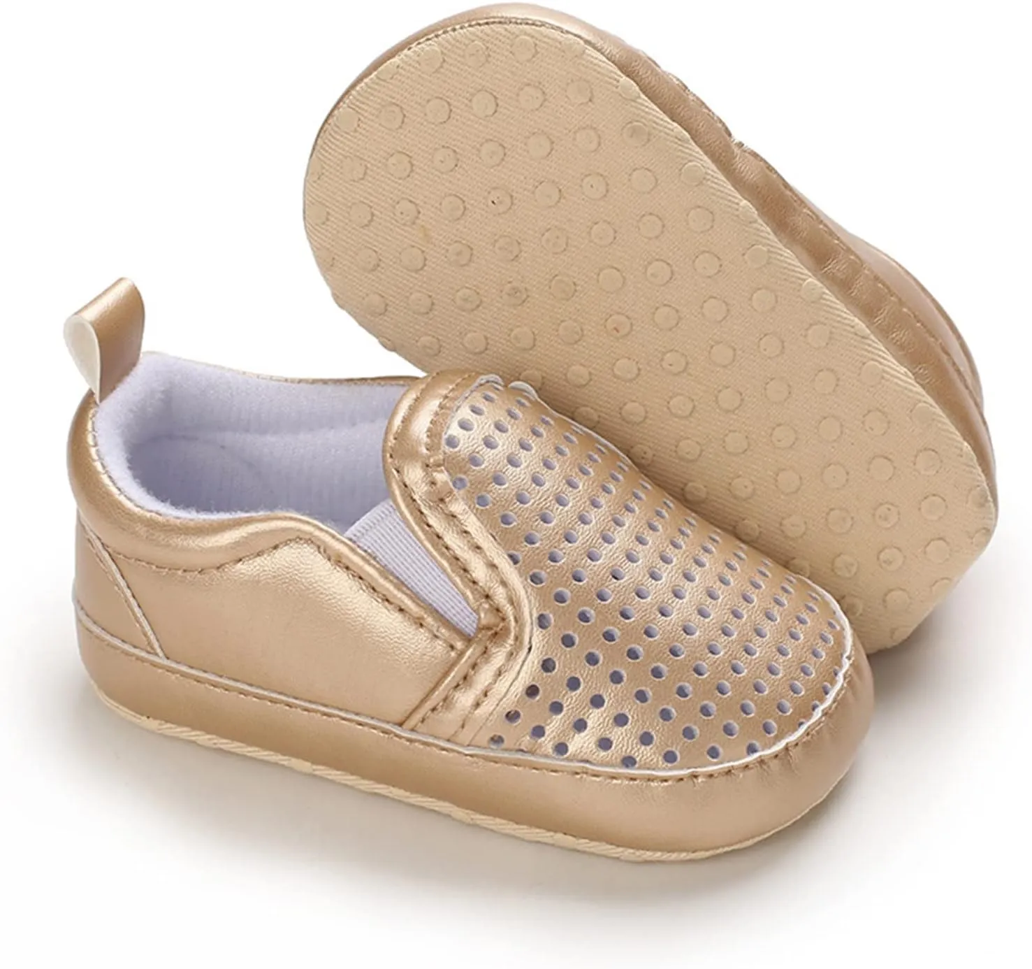 Infant Baby Mesh Hollow Leather First Walking Shoes Toddler Soft Sole Slip On Solid Color Platform Casual Sneakers